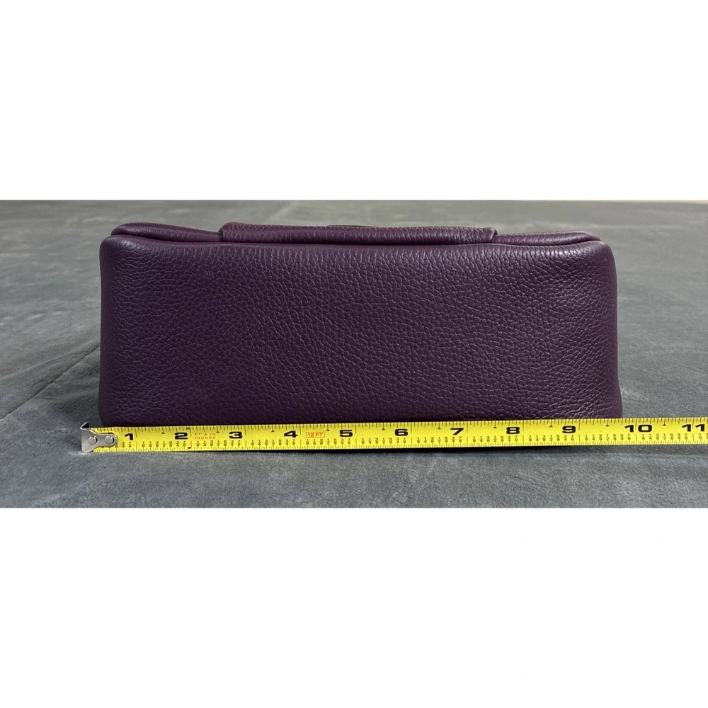 Dooney & Bourke Derby Dark Purple Pebble Leather Small Shoulder Bag Charity